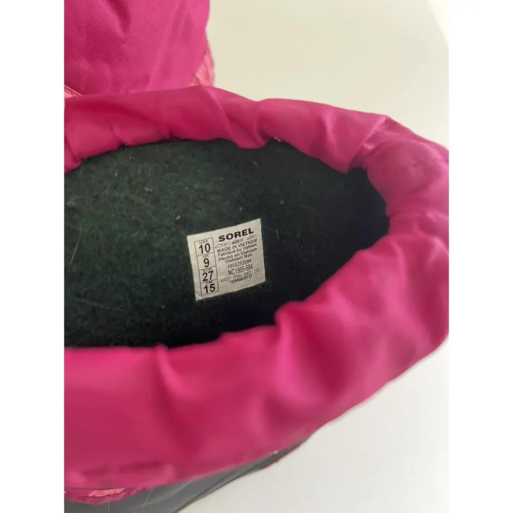Sorel Kids Pink and Dark Gray Snow Boots